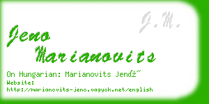 jeno marianovits business card